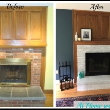 fireplace redo before and after